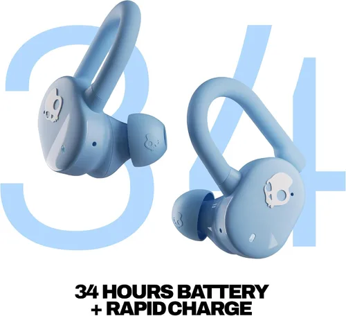 Vista 2 de Auriculares Skullcandy Push Play Active inalámbricos, auriculares Bluetooth, ajuste con aislamiento de ruido, 34 horas de batería, gancho