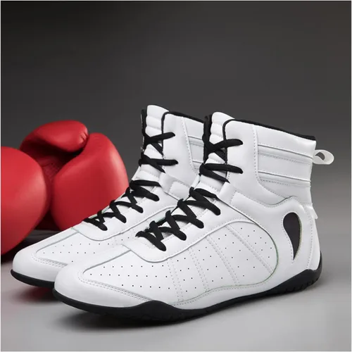 Vista 3 de Zivopah Zapatos de lucha libre para hombre, ligeros, transpirables, zapatos de entrenamiento de cuero para adultos