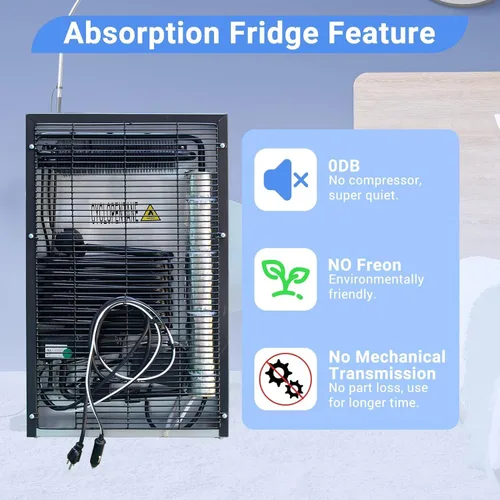 Vista 4 de SMETA Mini refrigerador de CC con cerradura de 12 V, refrigerador de 1.4 cuft semi camión, compacto, bloqueable, sin absorción de ruido, 12 V/120 V