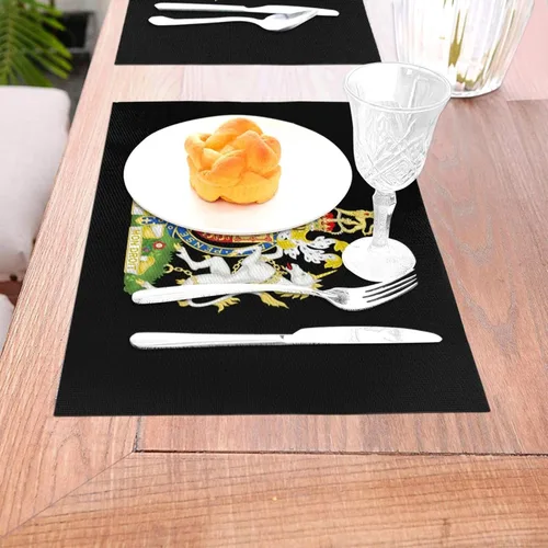 Vista 5 de UK England Royal Shield of Arms United Kingdom Durable Waterproof - Paquete de 4 manteles individuales tejidos de PVC, diseño elegante, fácil