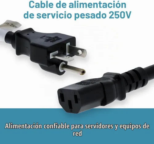 Vista 2 de CablesAndKits Cable de alimentación de CA resistente de 3 pies, 14 AWG NEMA 6-20P a C13