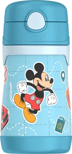 Vista 16 de Thermos Bebé 10 oz. Botella de acero inoxidable con popote emergente, coches