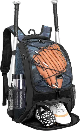 Vista 8 de DAFISKY, Mochila para Bolsón de Béisbol y Sóftbol - Mochila para Equipo de Bate de Béisbol, Sóftbol y Bola T para Jóvenes y Adultos con Soportes