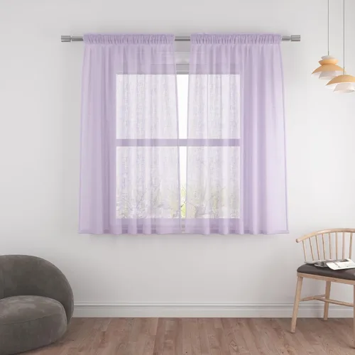 Vista 47 de UPOPO Paneles de Cortina Beige Pequeños Cortinas Transparentes de Gasa de 16 Pulgadas de Largo Cortinas de Cocina de Voile con Textura de Lino
