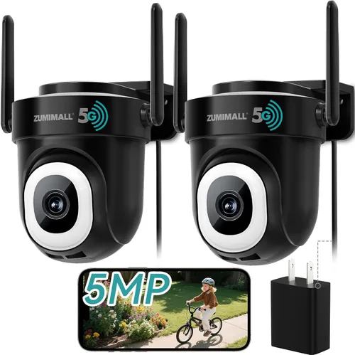 Vista 11 de ZUMIMALL Cámara de Seguridad Inalámbrica para Exteriores 3MP HD Negra, WiFi 2.4G/5G, Grabación 24/7 con Alimentación por Cable Seguimiento