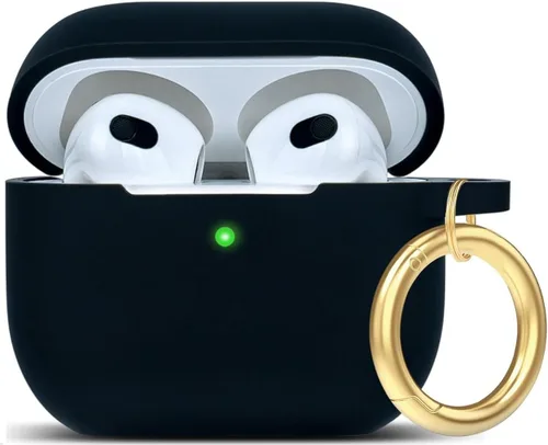 Vista 36 de Compatible con funda AirPods Pro 2019, Gawnock Funda de silicona suave y flexible para funda AirPods Pro para mujeres y niñas con llavero (Caqui)