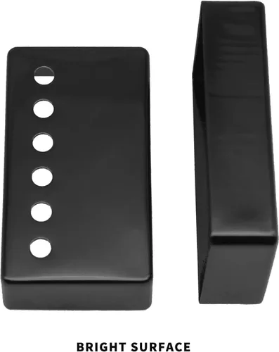 Vista 4 de Cubierta Humbucker para guitarra Humbucker cromada 50/2.047 in, se adapta a la mayoría de Epiphone Les Paul, 2 piezas (negro)