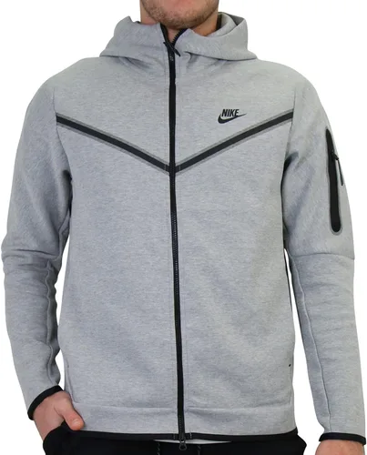 Vista 2 de Nike Sportswear Tech Suéter con capucha de vellón con cremallera completa, Gris oscuro veteadoNegro, XL