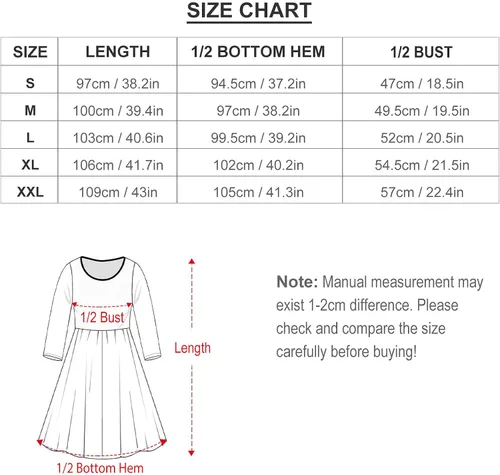 Vista 6 de AMRANDOM Women's Loose Sundress Long Sleeve Casual Dress with Pockets for Outdoor Sports