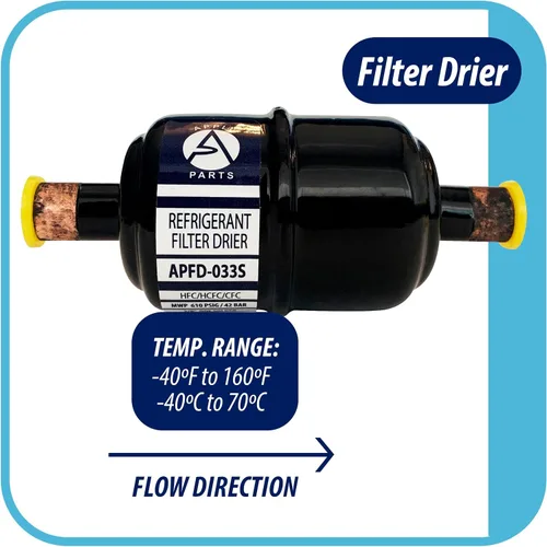 Vista 3 de Appli Parts APFD-033S 3/8 in Liquid Line Refrigerante AC Filtro Secador HVAC Refrigeración 033S ODF Sudor Soldadura conexión universal