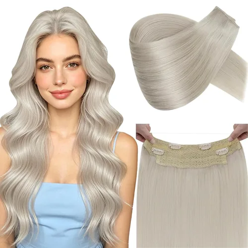 Vista 24 de LaaVoo Extensión de cola de caballo de cabello humano marrón para mujer, extensiones de cola de caballo marrón oscuro, extensiones de cabello humano
