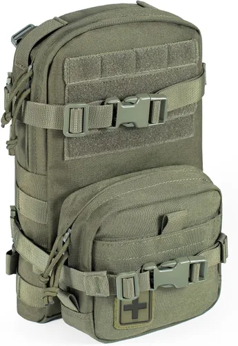 Vista 11 de Paquete de Hidratación Táctica Pequeña MOLLE Transportador de Vejiga de Agua para Exteriores para Chaleco Mochila, Negro, Mochilas Daypack