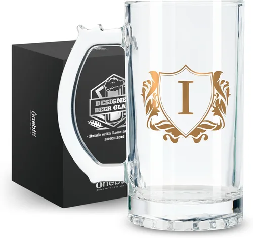 Vista 14 de Onebttl Regalos personalizados de cerveza para hombres amantes de la cerveza, taza de cerveza pesada de 17 onzas con asa para jefe como regalo