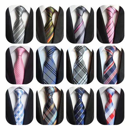 Vista 4 de WeiShang Corbata clásica de seda para hombre, corbatas tejidas jacquard