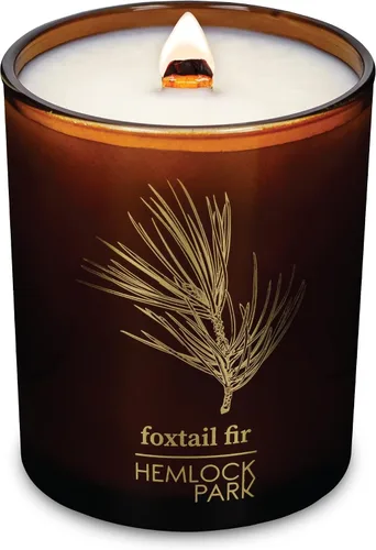Vista 14 de Hemlock Park Vela de mecha de madera ámbar y dorada hecha a mano con cera de coco natural (estándar de 7.2 onzas, ámbar) Crackling Wood Wick