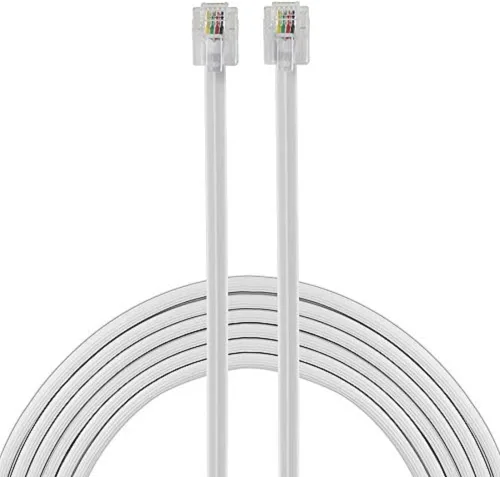 Vista 7 de Power Gear Cable de línea telefónica, 50 pies, cable telefónico ultrafino, extremos modulares, funciona para teléfono, módem o máquina de fax