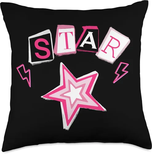 Vista 5 de Cyber Y2K Star Pink Mcbling - Almohada estética para decoración de habitación de los años 2000