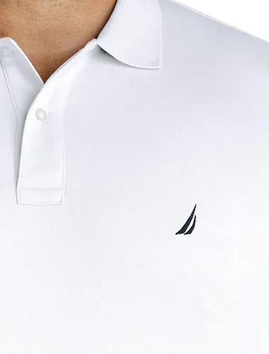 Vista 2 de Nautica Polo de algodón suave liso de manga corta para hombre