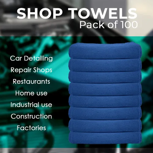 Vista 7 de Avalon Towels Cotton Shop Trapos – Paquete de 100 trapos de limpieza de 12 x 14 pulgadas – Toallas absorbentes y toallas de limpieza multiusos
