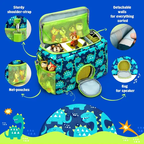 Vista 3 de MaidMAX Estuche de transporte portátil compatible con Tonies Kids reproductor de audio para niños y personajes de figuras Tonies, caja de transporte