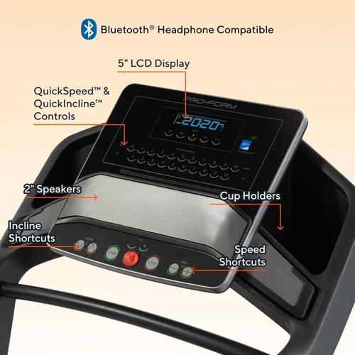 Vista 2 de Proform Cintas de correr de carbono: cintas de correr para caminar y correr con ventilador integrado y diseño de ahorro de espacio Foldable