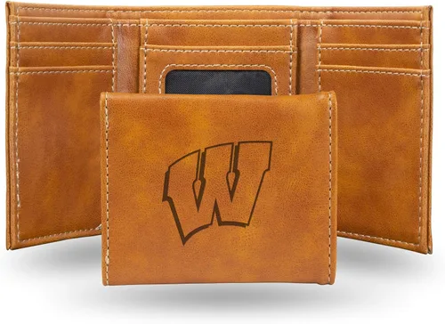 Vista 136 de NCAA Rico Industries - Billetera triple grabada con láser, con grabado láser, accesorio para hombre