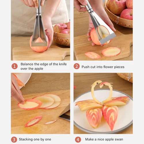 Vista 8 de Cuchillo para tallar frutas, acero inoxidable antideslizante cuchillas de grabado herramienta para tallar frutas, herramienta de cuchillo de canal