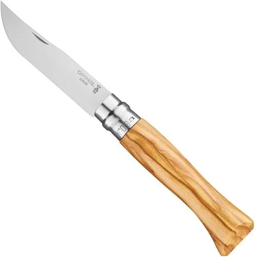 Vista 10 de Opinel Cuchillo plegable de acero inoxidable No.08 con mango de madera de roble