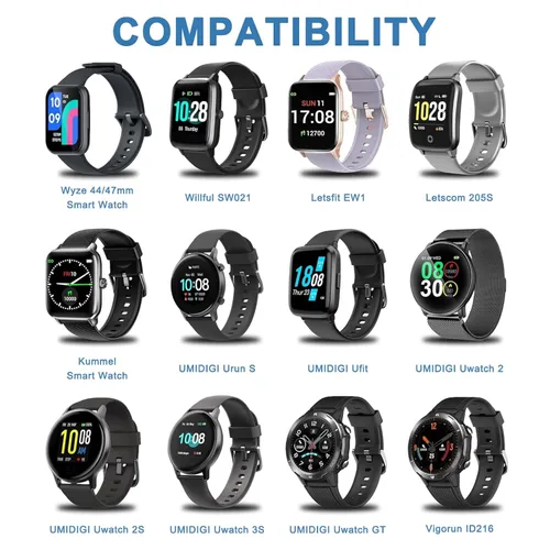 Vista 2 de Vancle Paquete de 2 cables de carga VeryFit para reloj inteligente, cable de carga USB magnético para reloj inteligente Veryfit ID205L, ID205U