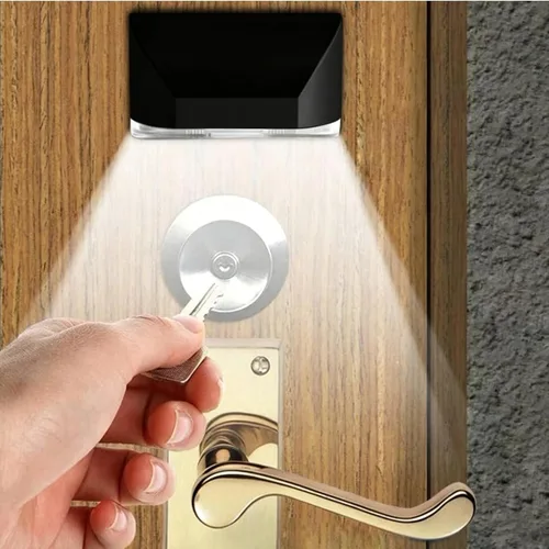 Vista 9 de Lámpara de luz de ojo de cerradura con batería PIR infrarrojo IR inalámbrico sensor automático detector de movimiento de puerta con 4 bombillas LED