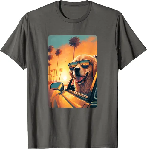 Vista 96 de Golden Retriever - Camiseta divertida de Golden Retriever con lentes, Negro