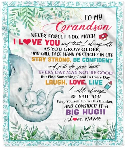 Vista 17 de Manta personalizada con texto en inglés «To My Grandson from Grandma Grandpa You Will Never Lose Lion Nison», manta de forro polar personalizada
