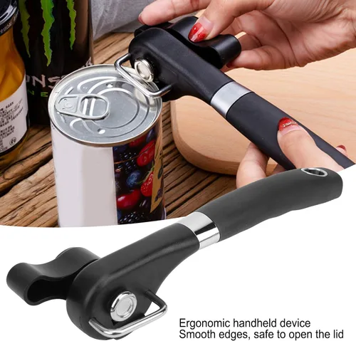 Vista 2 de Juego de 2 abrelatas manual de acero inoxidable suave de acero inoxidable mango ergonómico resistente Com fortable para sostener para cocina