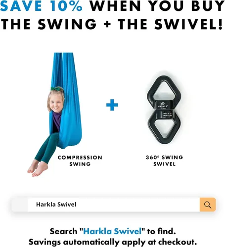 Vista 9 de Harkla Columpio sensorial para niños y adultos, soporta 300 libras, columpio sensorial para interiores y exteriores para un efecto calmante similar