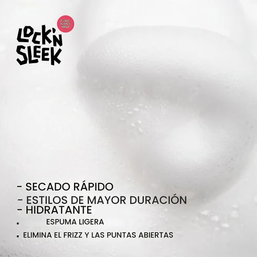 Vista 4 de LOCK'N SLEEK - Mousse para cabello rizado, espuma para peinar rizos y trenzas, 8 onzas líquidas