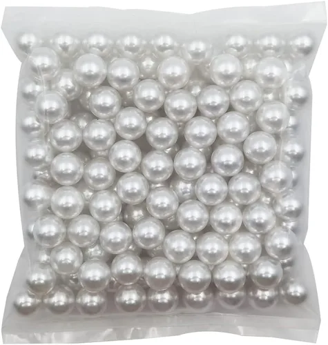 Vista 21 de INSPIRELLE 2600 perlas de imitación de ABS negras sin perforar para rellenos de jarrón, cuentas de maquillaje sin agujero de 0.236 pulgadas