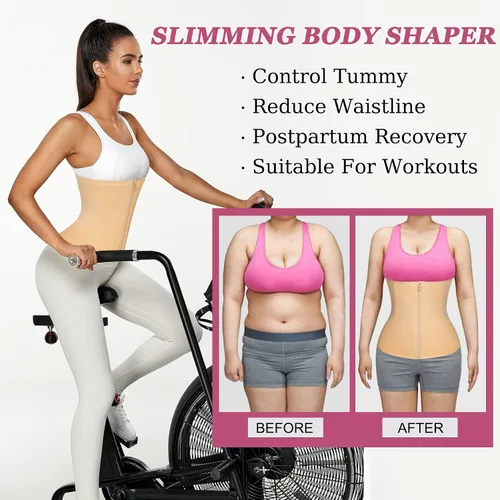 Vista 4 de MICOHPKLE Entrenador de cintura para mujer, corsé de cintura para control de abdomen, faja de entrenamiento delgada