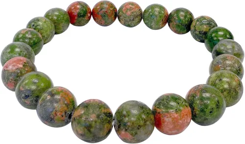 Vista 172 de Gem Avenue Handmade Round Bead Stretch Bracelet Unisex Natural Stone Beaded Jewelry for Men & Women, Elastic Wristband for Daily Wear