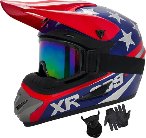 Vista 10 de Youth Dirt Bike ATV Off Road Motorcycle Helmets DOT Approved Blanco
