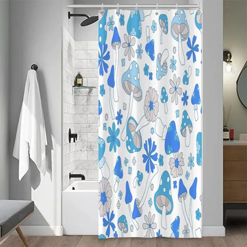Vista 44 de Cortina de Ducha Floral Bohemia Negra Flores de Mediados de Siglo Botánica Moderna Elegante Estética Cortina de Ducha para Decoración de Baño