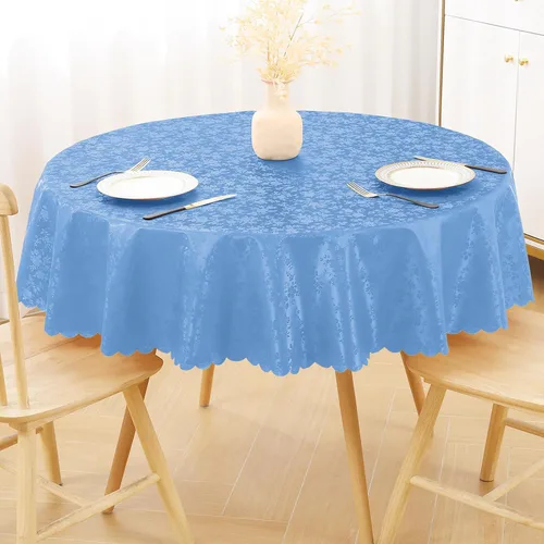 Vista 50 de Smiry Mantel cuadrado, mantel de vinilo resistente al agua, lavable, para cocina y comedor (azul bebé, 54 x 54 pulgadas)