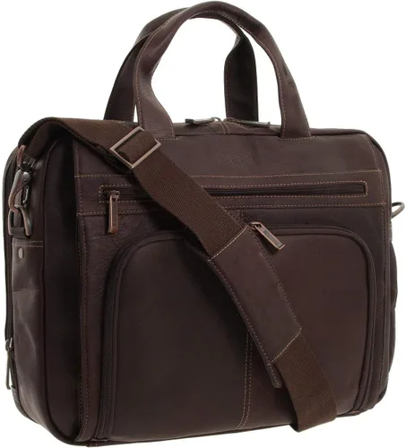 Vista 13 de Kenneth Cole REACTION "Out of the Bag" Manhattan - Bolso bandolera de cuero colombiano para laptop de 15.6" para viajes y negocios