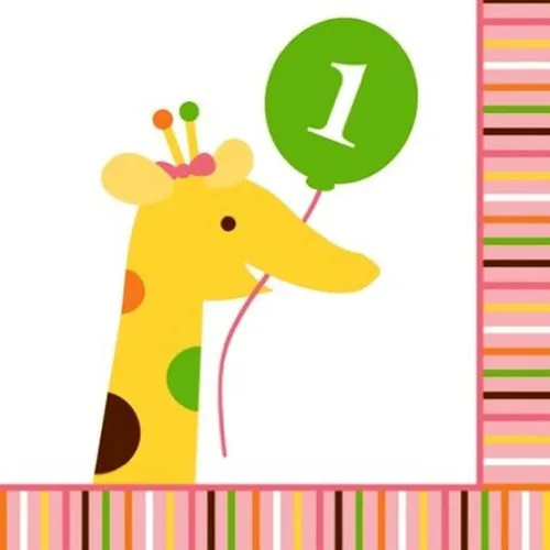 Vista 17 de Servilletas de papel de 16 unidades, Circus Time 1st Birthday