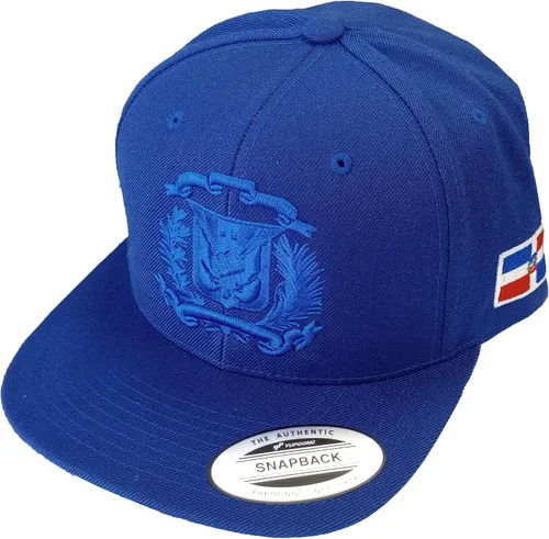 Vista 8 de Escudo bordado de República Dominicana y tapa trasera a presión de bandera Negro