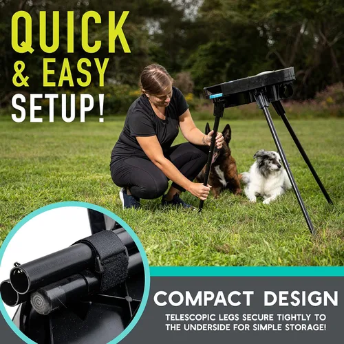 Vista 5 de Franklin Pet Supply Co. - Lanzador automático de discos para perros - Ready Set Fetch - Juguete lanzador portátil para perros - Funciona