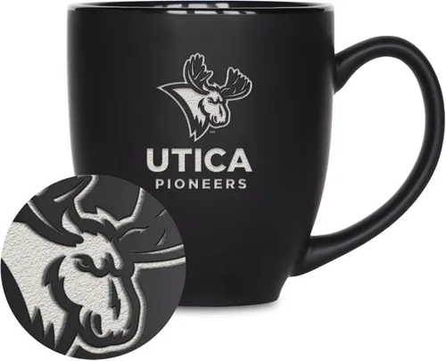 Vista 165 de Rico Industries - Taza de cerámica mate negra con grabado láser estándar de 15oz para NCAA (escuelas T & U) - Para bebidas calientes o frías