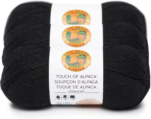 Vista 33 de Lion Brand Yarn Hilo Touch of Alpaca (1 madeja), color negro