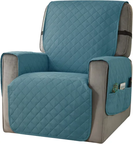 Vista 11 de Ouka - Funda reclinable para perros, de ancho de asiento de 63,5 cm, protector de sofá de tela reversible con correas elásticas, funda de sillón Gris
