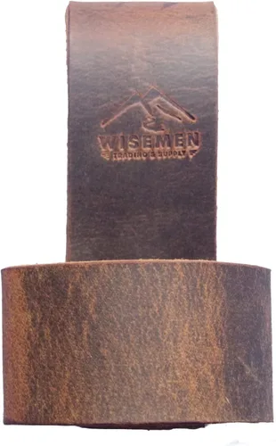 Vista 6 de Trabillas o funda para cinturón de hacha, cuero de grado superior de color marrón verdoso