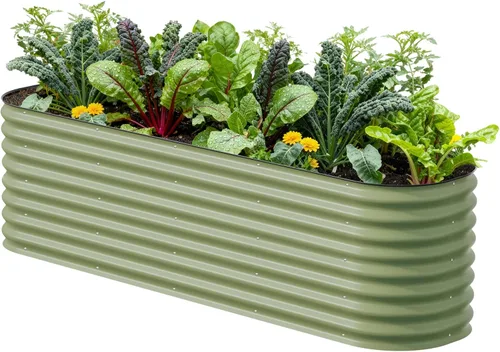 Vista 10 de Vego Garden Kits de cama de jardín elevada de 26" extra alta, caja de maceta elevada modular 4 en 1 para verduras, flores, frutas, cama de jardín
